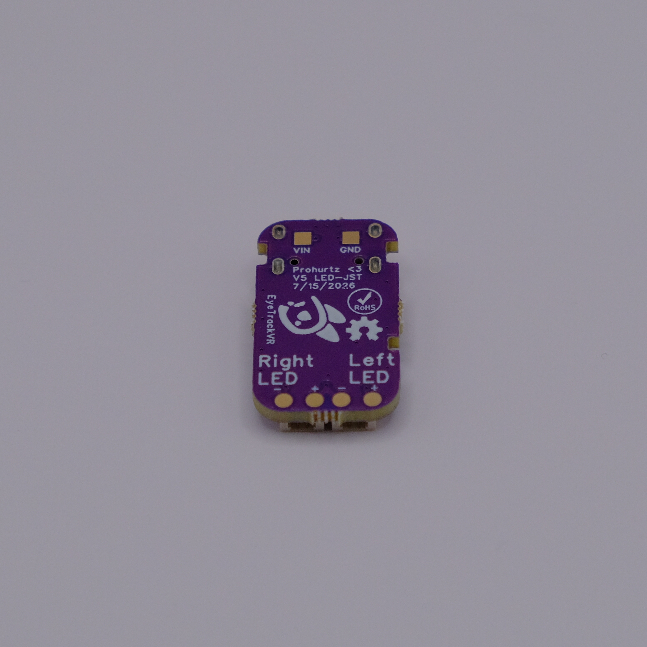Reverse side of the V5 mainboard, showing the Right LED and Left LED labels
