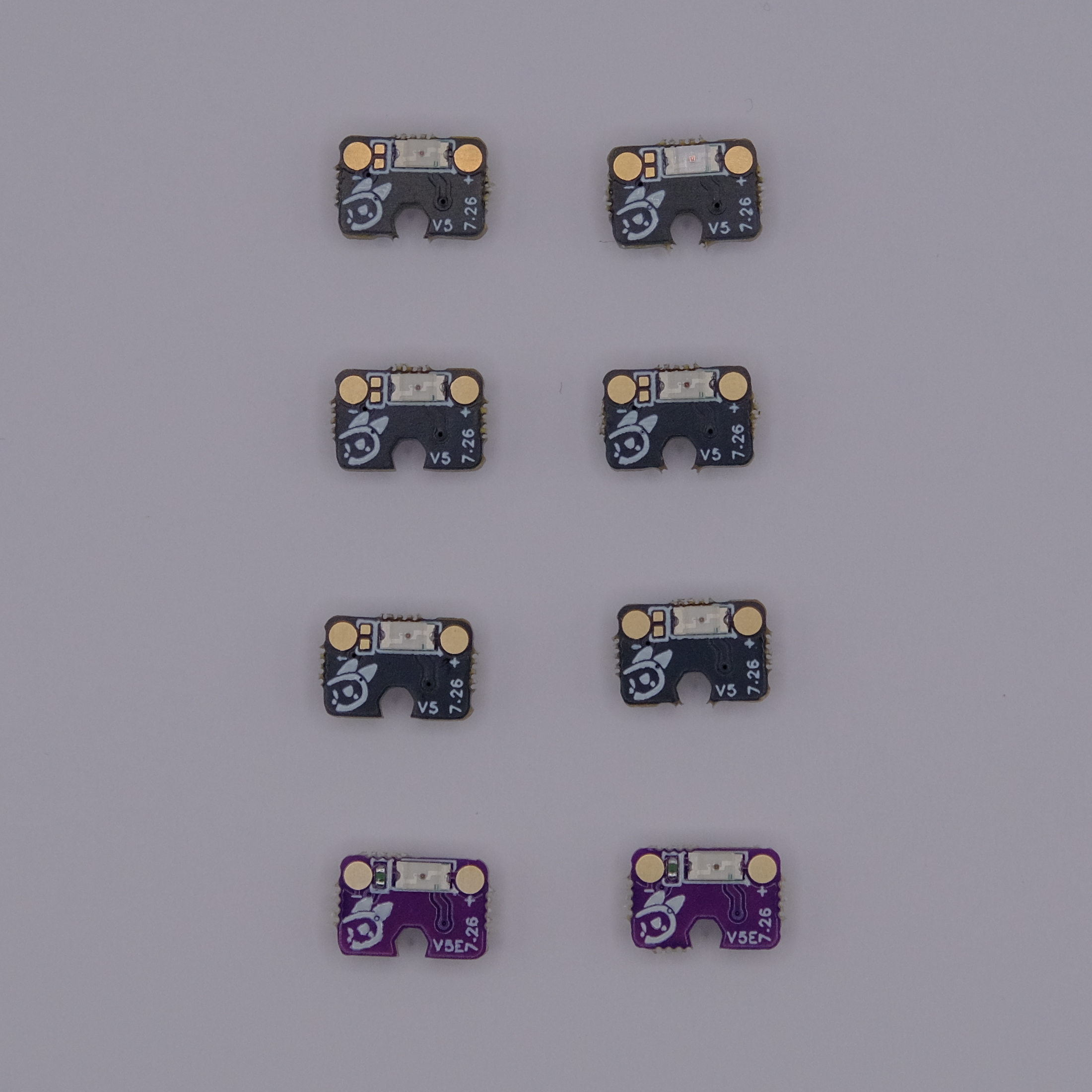 Six standard V5 boards and two V5E end boards