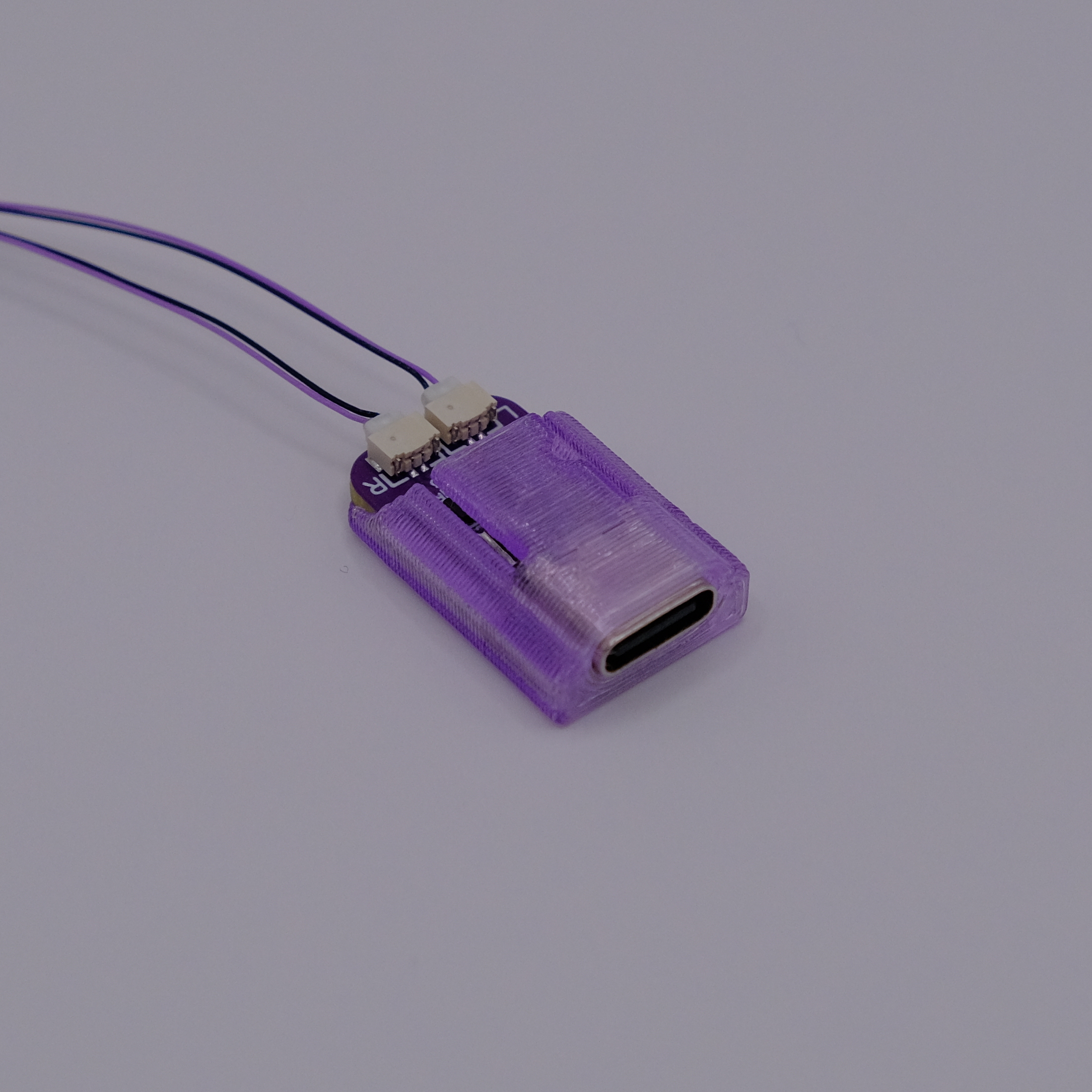 V5 mainboard in its housing with both LED cables connected