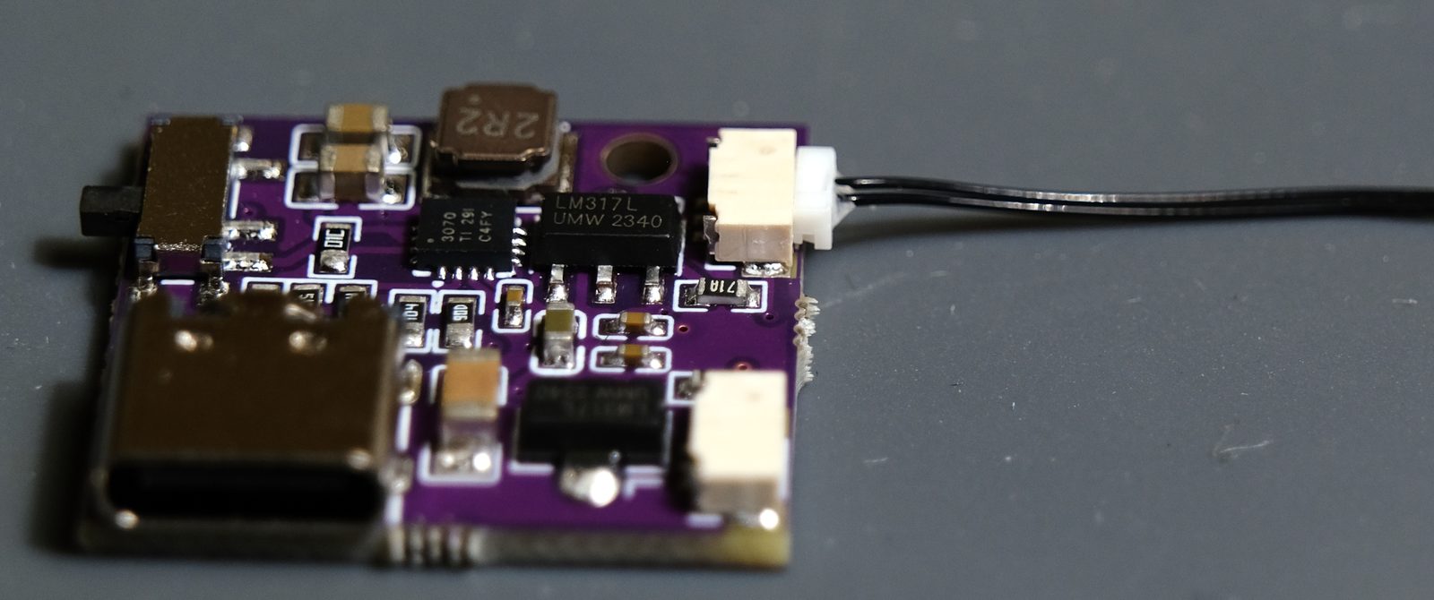 LED wire connectors seated in the V4 mini mainboard