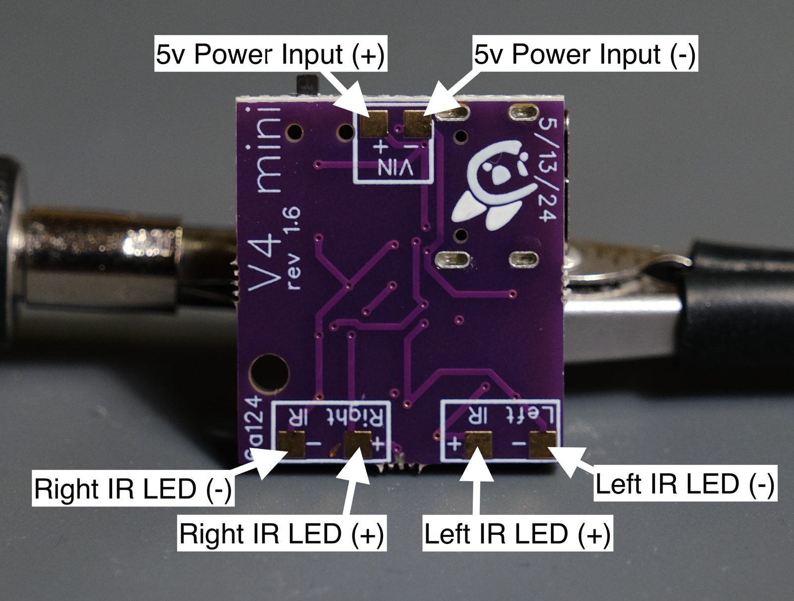 Reverse side of the V4 mini mainboard